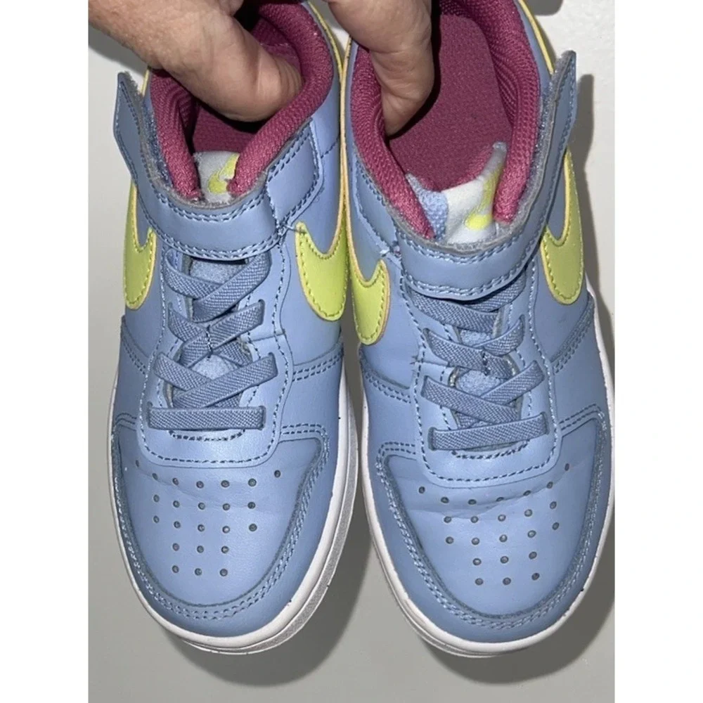 (339/8)Nike Court Borough Low Cobalt Bliss Lemon Twist Size 12 C